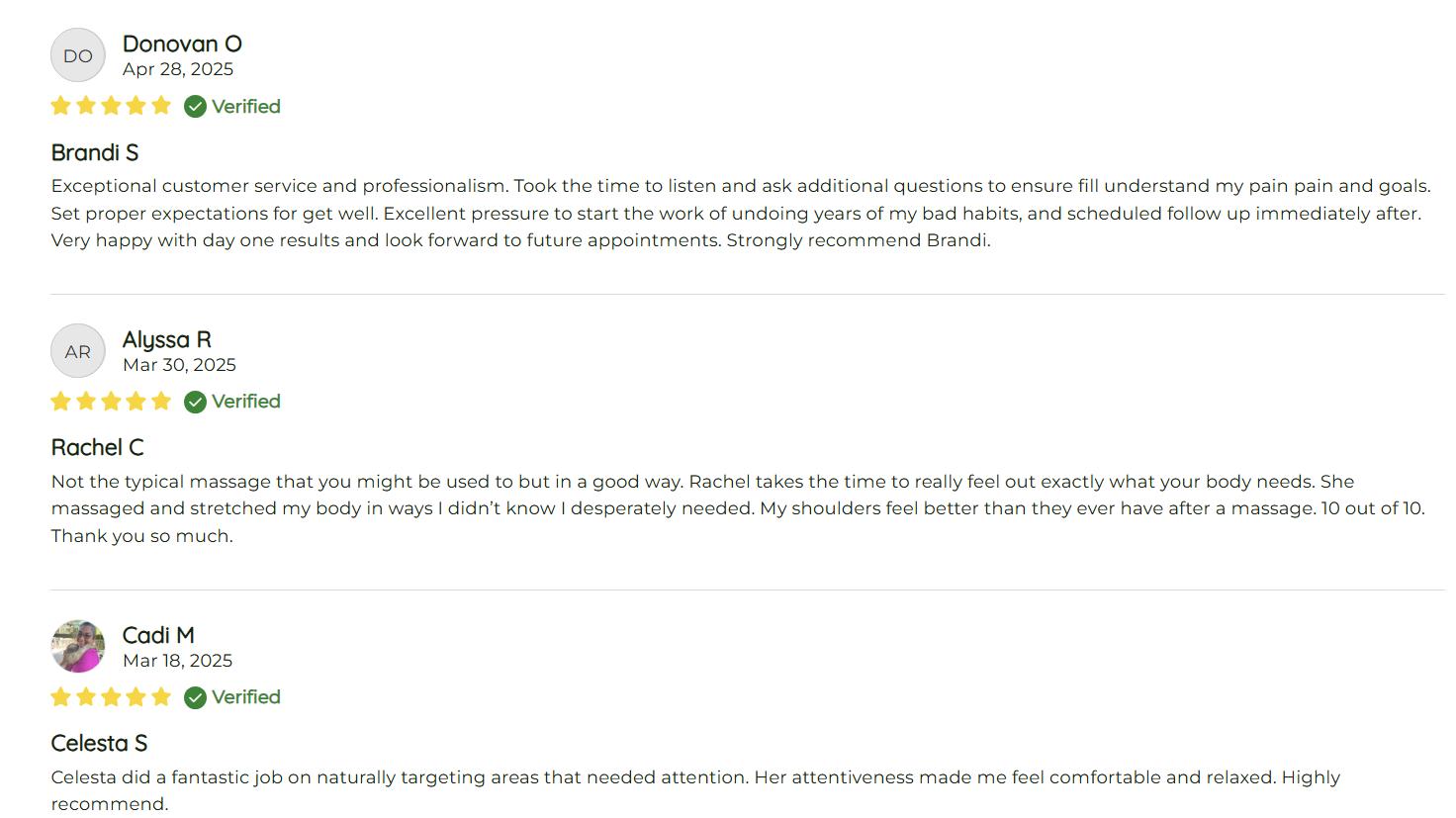 5-star Google reviews for Ideal Massage & Luxury Head Spa, top-rated massage therapy in Hutto, Texas